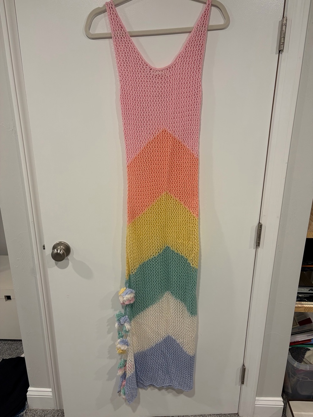 Pitusa x Stephanie Gottlieb Chevron Crotchet Maxi cover up